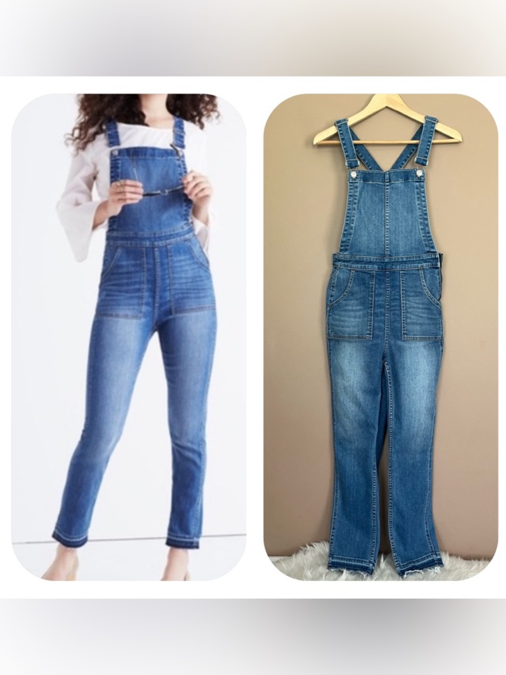 {Madewell} Skinny Overalls with Drop Hem in Blue - Womens Medium
